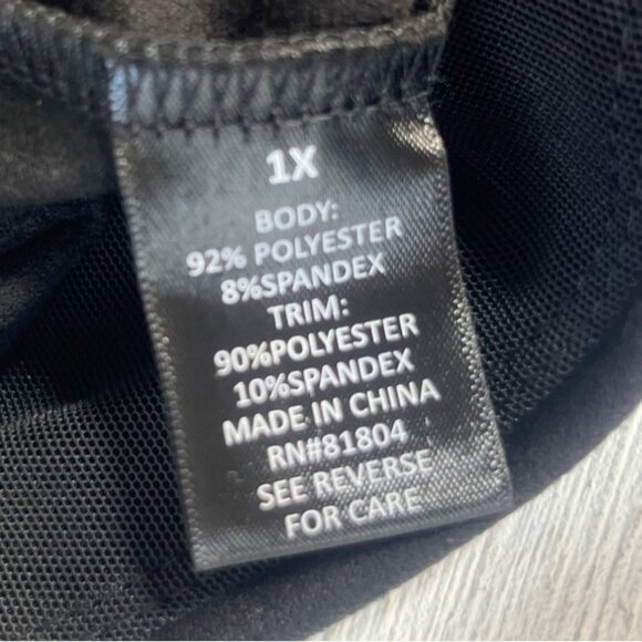 Roz & Ali Suede Pants Yoga Womens 1X Black New WOT Pull On - Picture 6 of 7